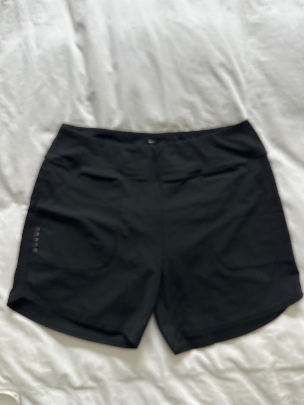 Women's Black Athletic Shorts with Moisture-Wicking Fabric and Built-in liner.